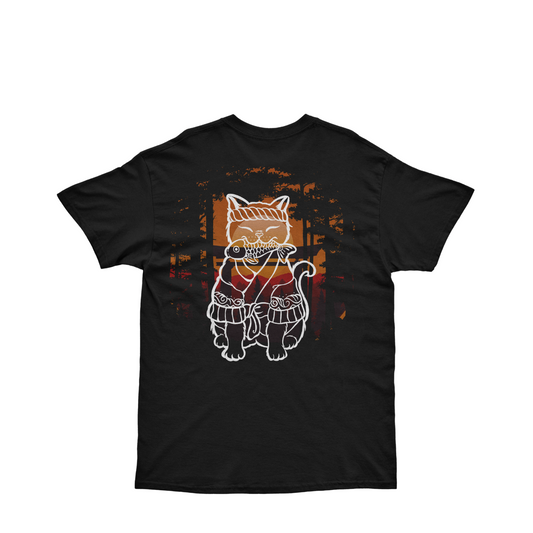 Kuroi Samurai Cat Tee | Stylish Japanese Streetwear