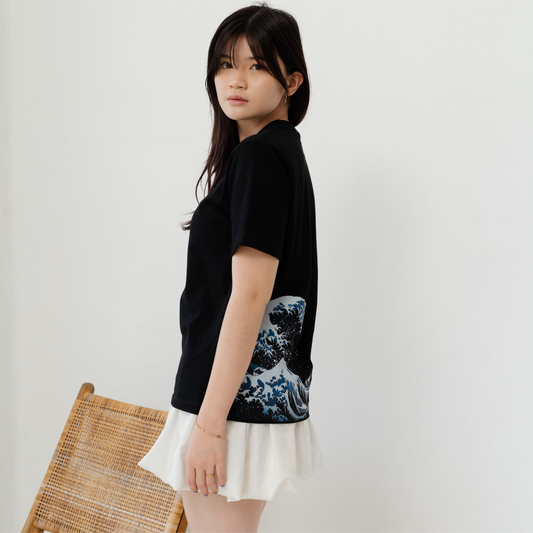 Kuroi Great Wave Tee | Minimalist Japanese Streetwear