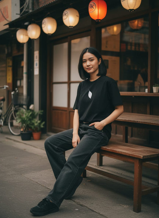Kuroi Mono no Aware Embroidered Tee | Japanese Embroidered Streetwear