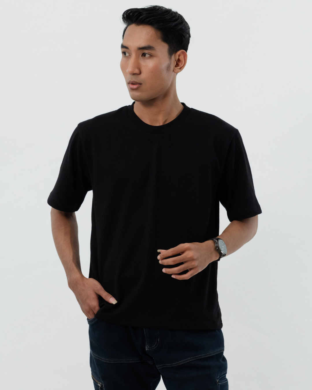 Kuroi Black Oversized Blank Tee