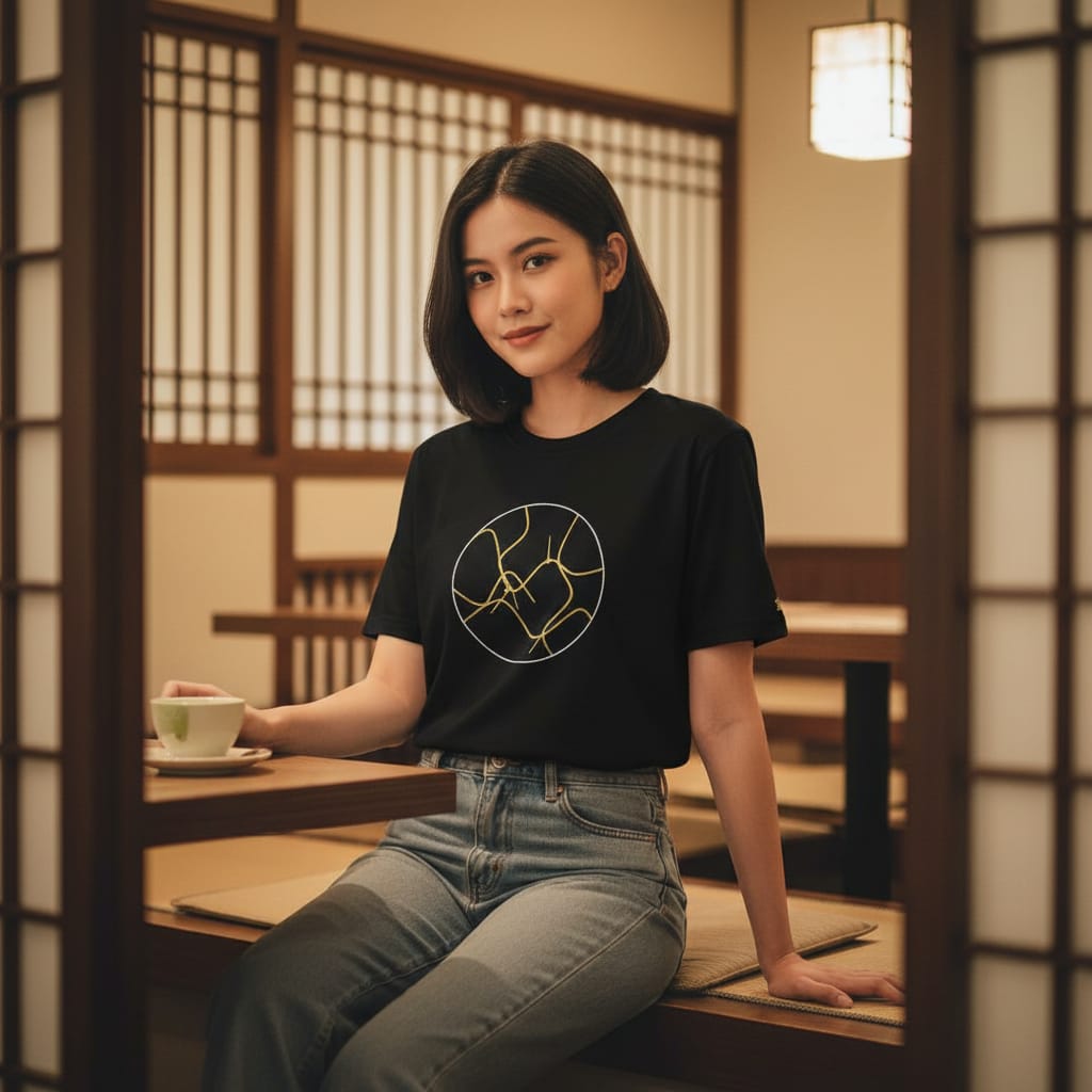 Kuroi Oversized Kintsugi Tee | Japanese Printed Streetwear
