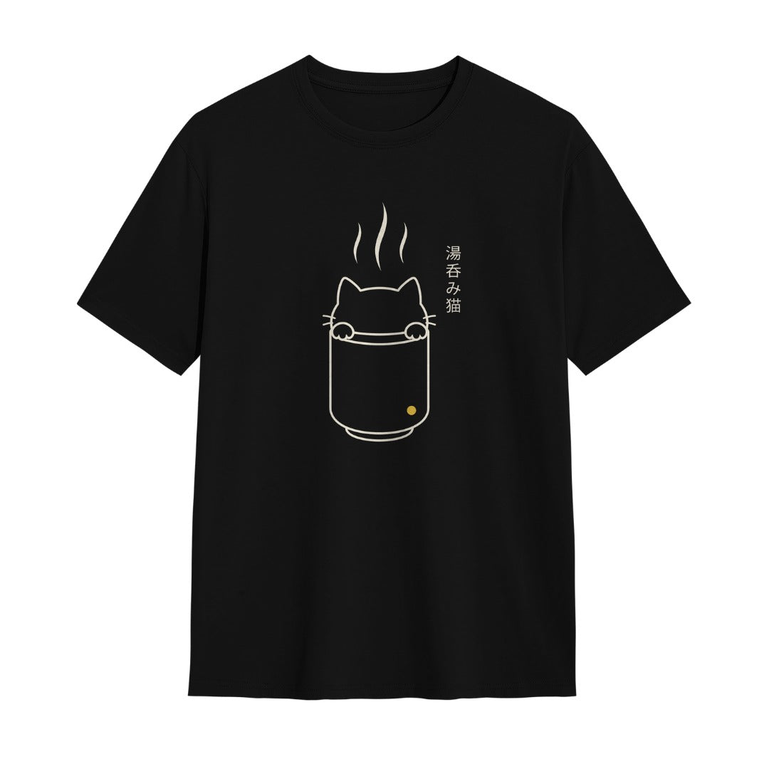 Kuroi Oversized Steamy Cat Tee | Japanese Printed Streetwear