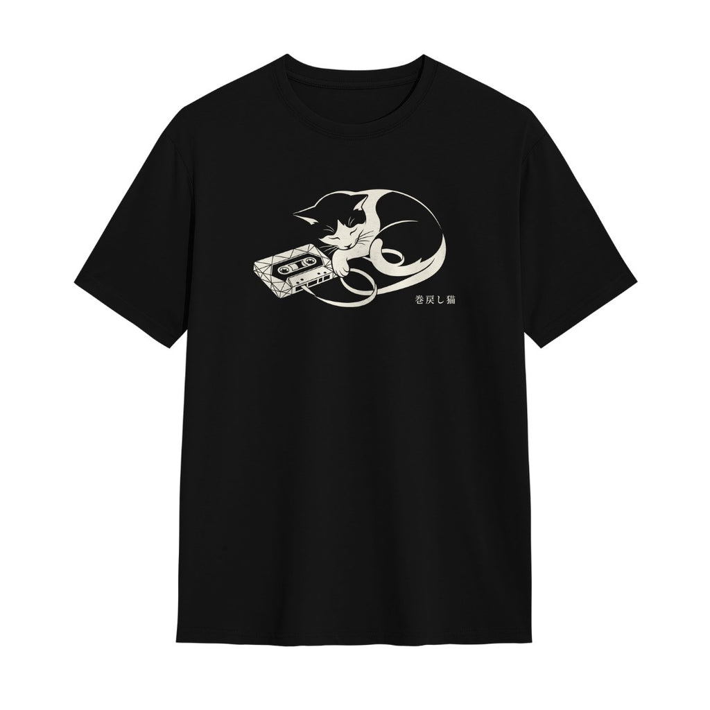 Kuroi Oversized Rewind Cat Tee | Japanese Printed Streetwear