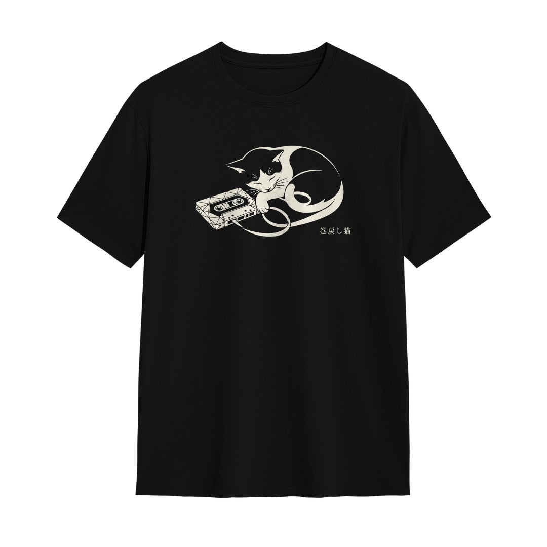 Kuroi Oversized Rewind Cat Tee | Japanese Printed Streetwear