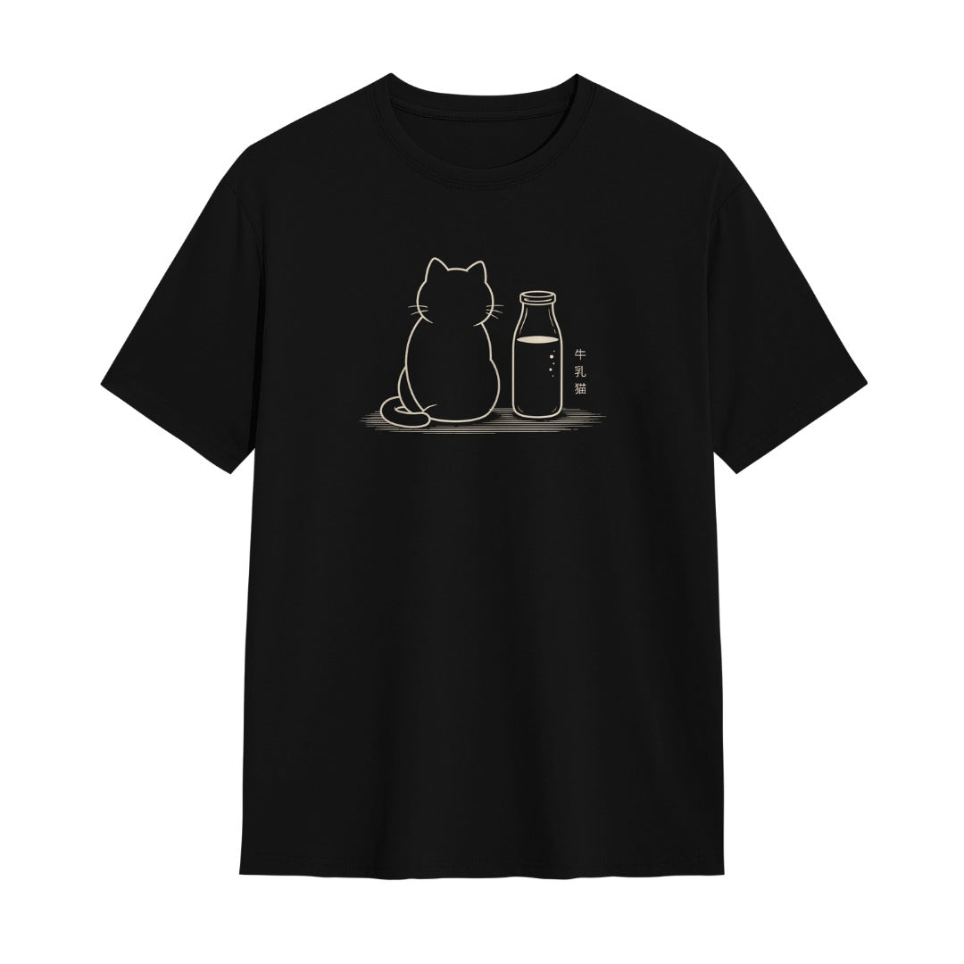 Kuroi Oversized Milk Bottle Cat Tee | Japanese Printed Streetwear