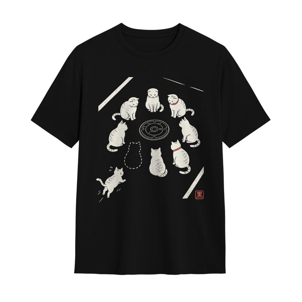 Kuroi Oversized Neko Kaigi Tee | Japanese Printed Streetwear