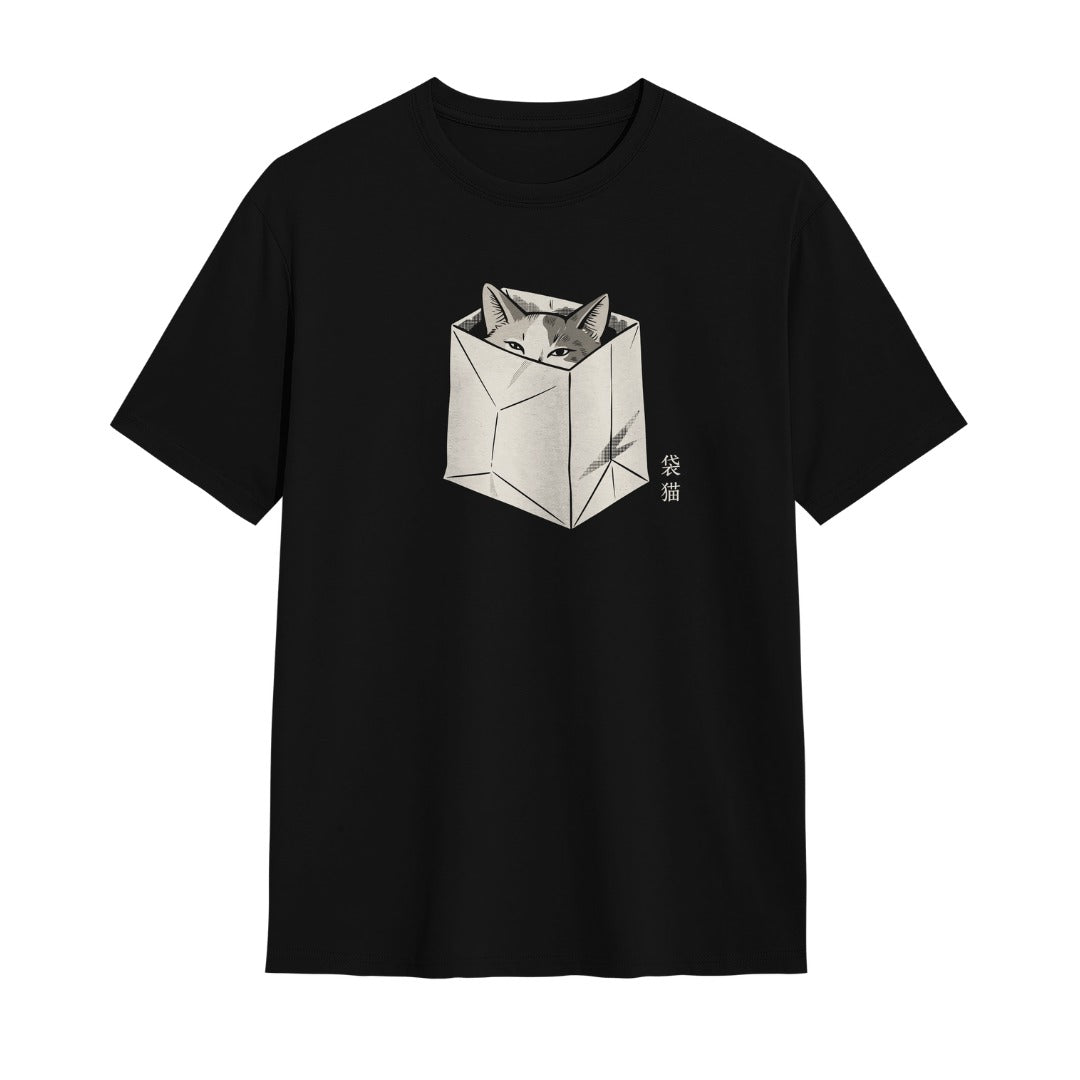 Kuroi Oversized Paper Cat: Escape Tee | Japanese Printed Streetwear