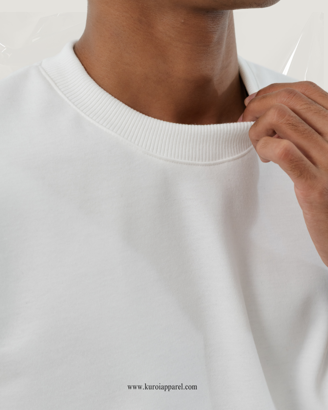 Kuroi Oversized Off-White Blank Tee | Japanese Streetwear