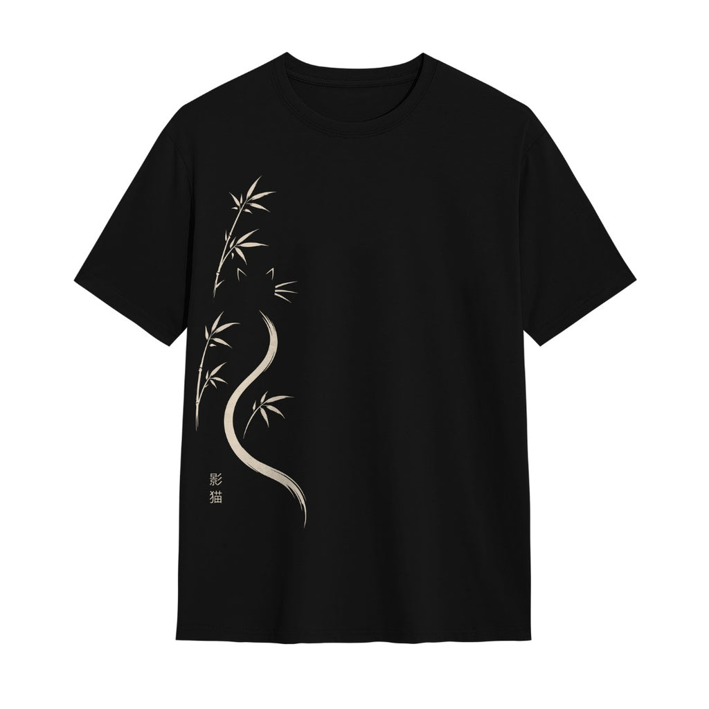 Kuroi Oversized Shadow Bamboo Cat Tee | Japanese Printed Streetwear