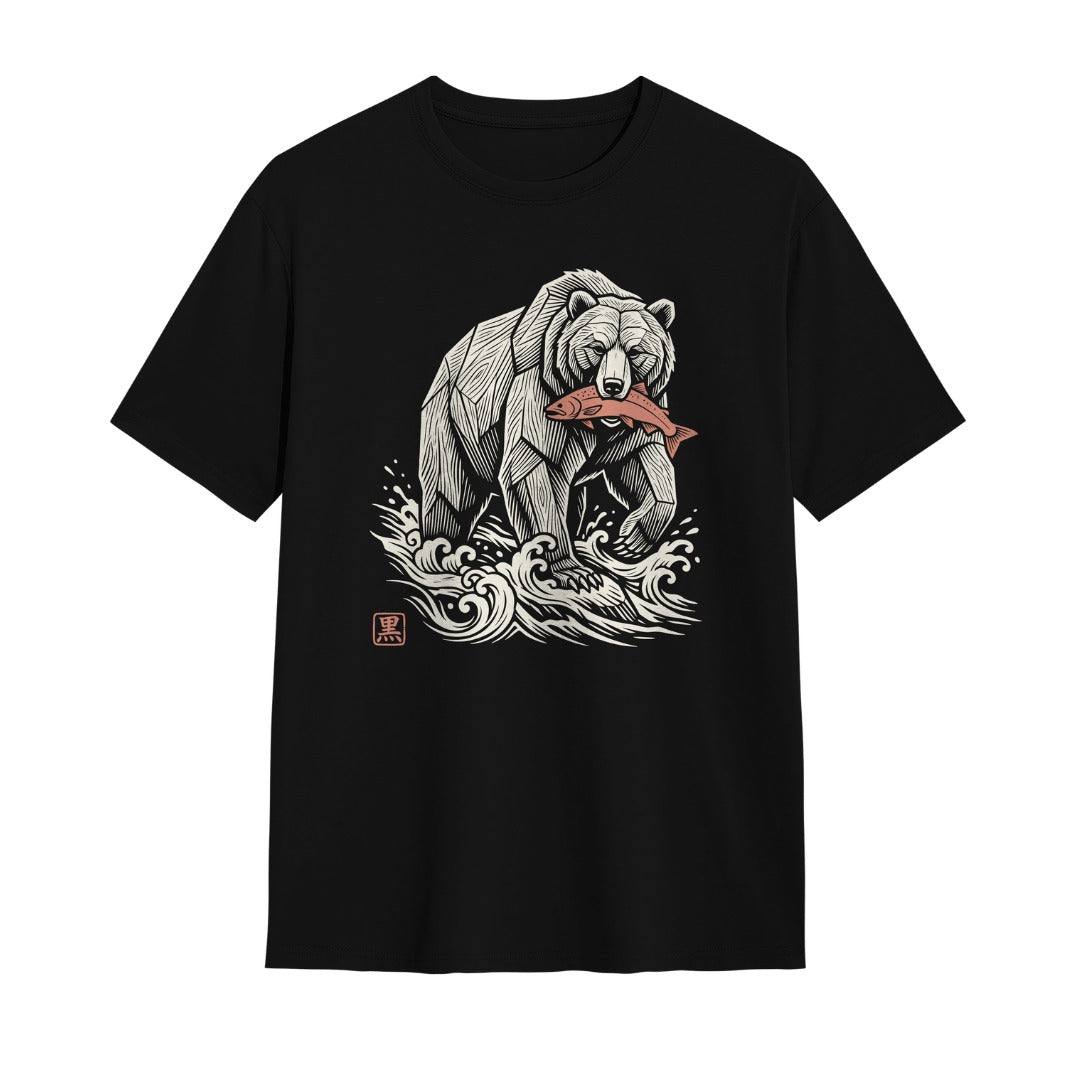 Kuroi Oversized Kibori Kuma Tee | Japanese Printed Streetwear