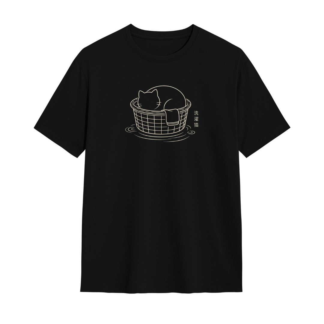 Kuroi Oversized Laundry Basket Cat Tee | Japanese Printed Streetwear