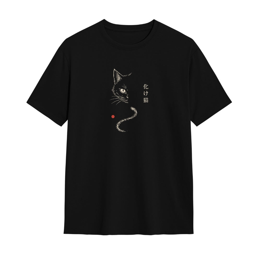 Kuroi Oversized Bakeneko Flame Cat Tee | Japanese Printed Streetwear