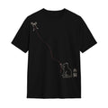 Kuroi Oversized Crimson Thread Cat Tee | Japanese Printed Streetwear