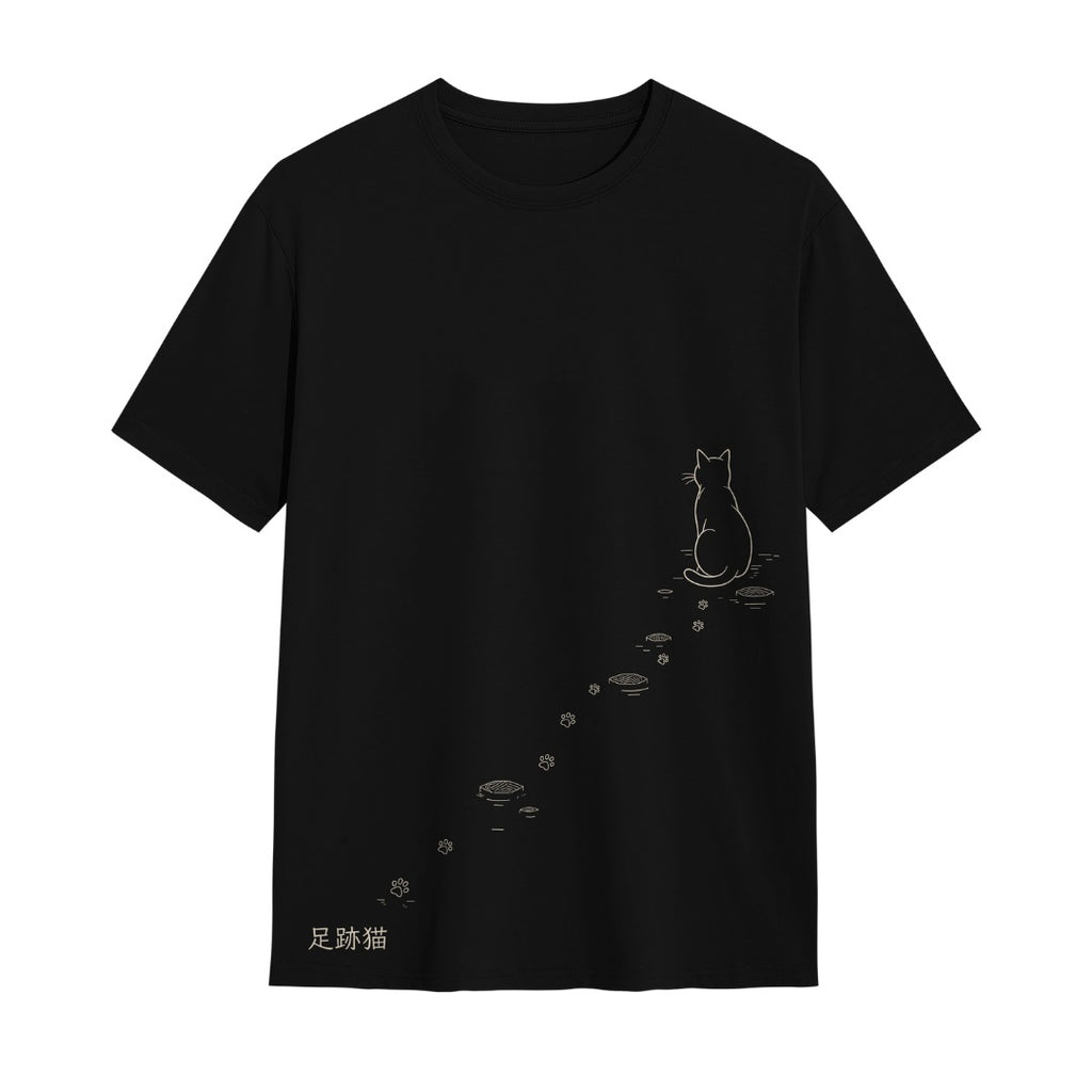 Kuroi Oversized Stepping Paw Cat Tee | Japanese Printed Streetwear
