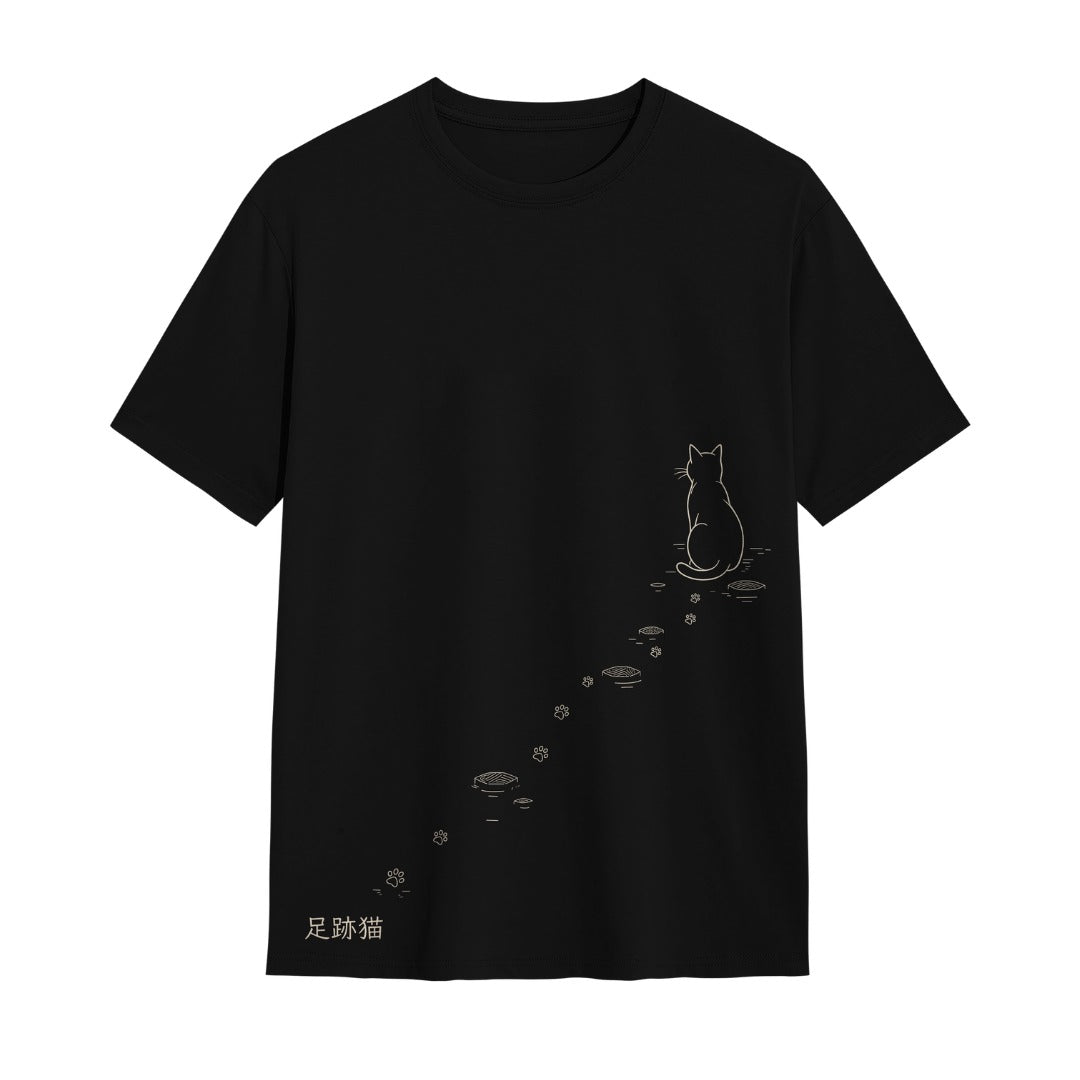 Kuroi Oversized Stepping Paw Cat Tee | Japanese Printed Streetwear