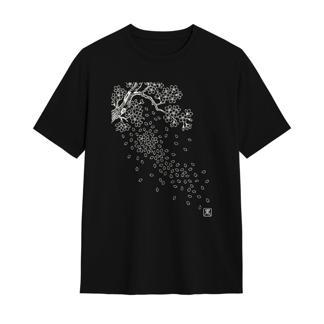 Kuroi Oversized Sakura Fubuki Tee | Japanese Printed Streetwear