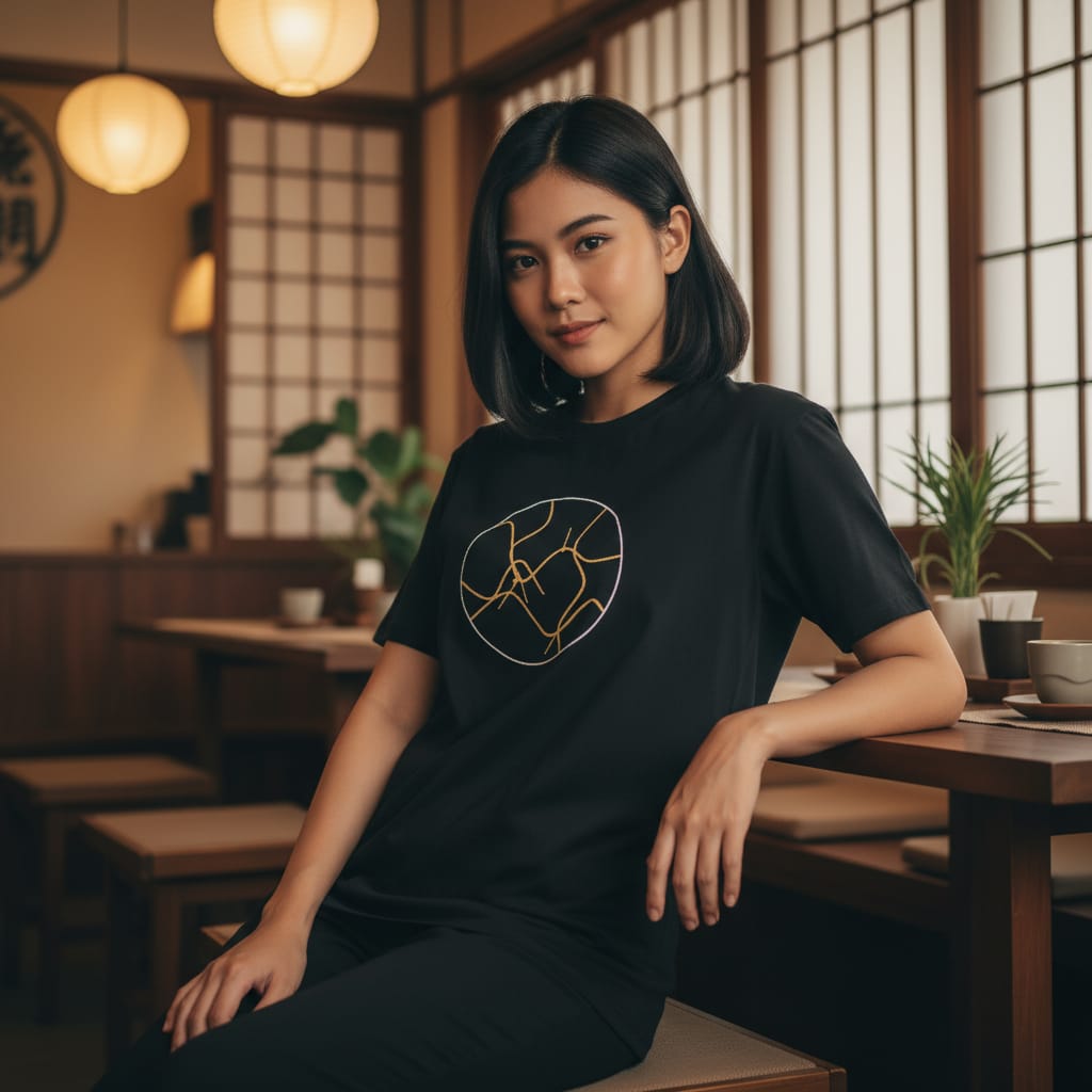 Kuroi Oversized Kintsugi Tee | Japanese Printed Streetwear