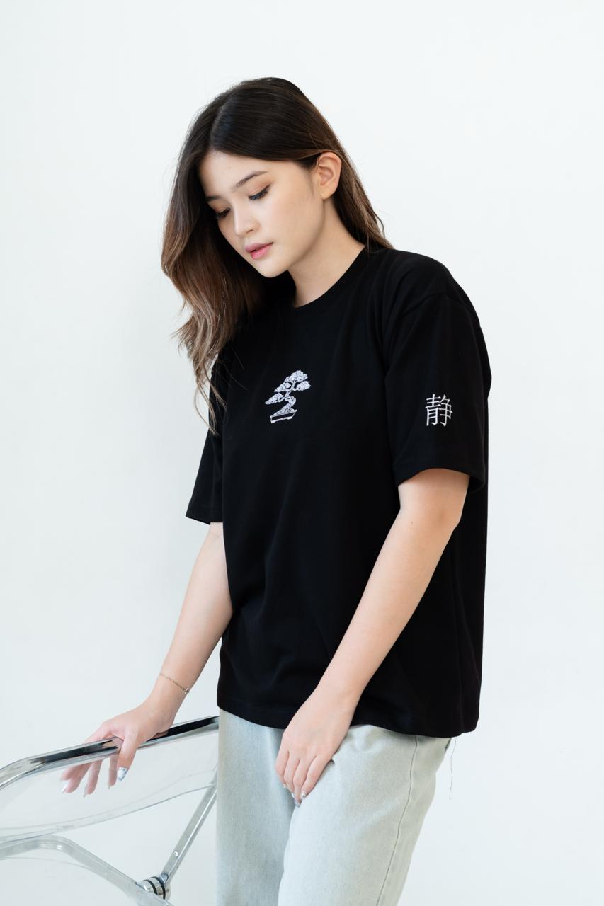 Kuroi Oversized Bonsai Tee | Japanese Embroidered Streetwear