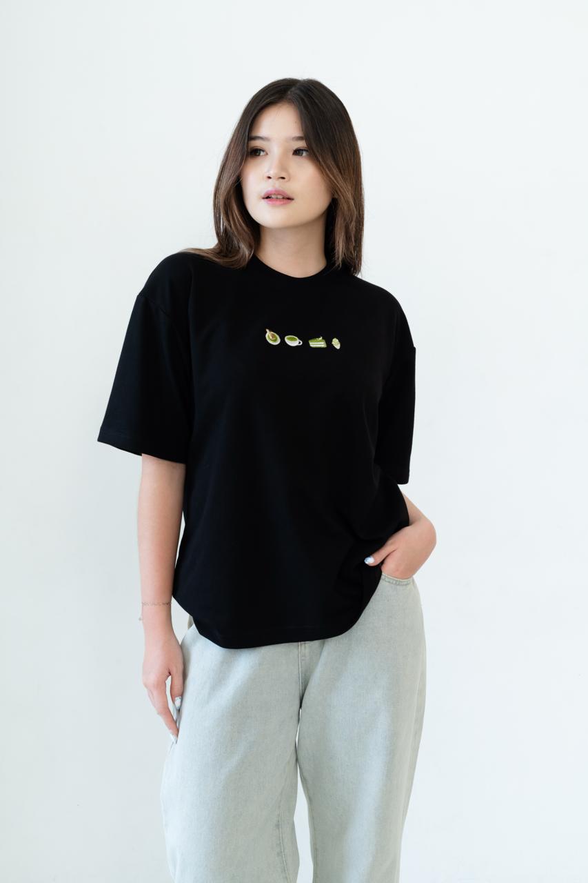 Kuroi Oversized Matcha no Hitokuchi Tee | Japanese Embroidered Streetwear