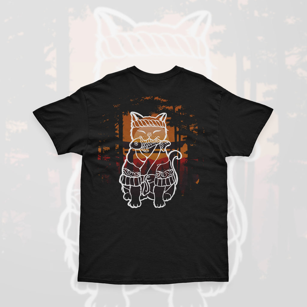 Kuroi Samurai Cat Tee | Japanese Printed Streetwear