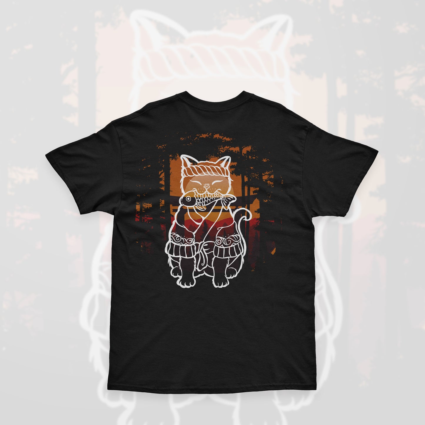 Kuroi Samurai Cat Tee | Stylish Japanese Streetwear