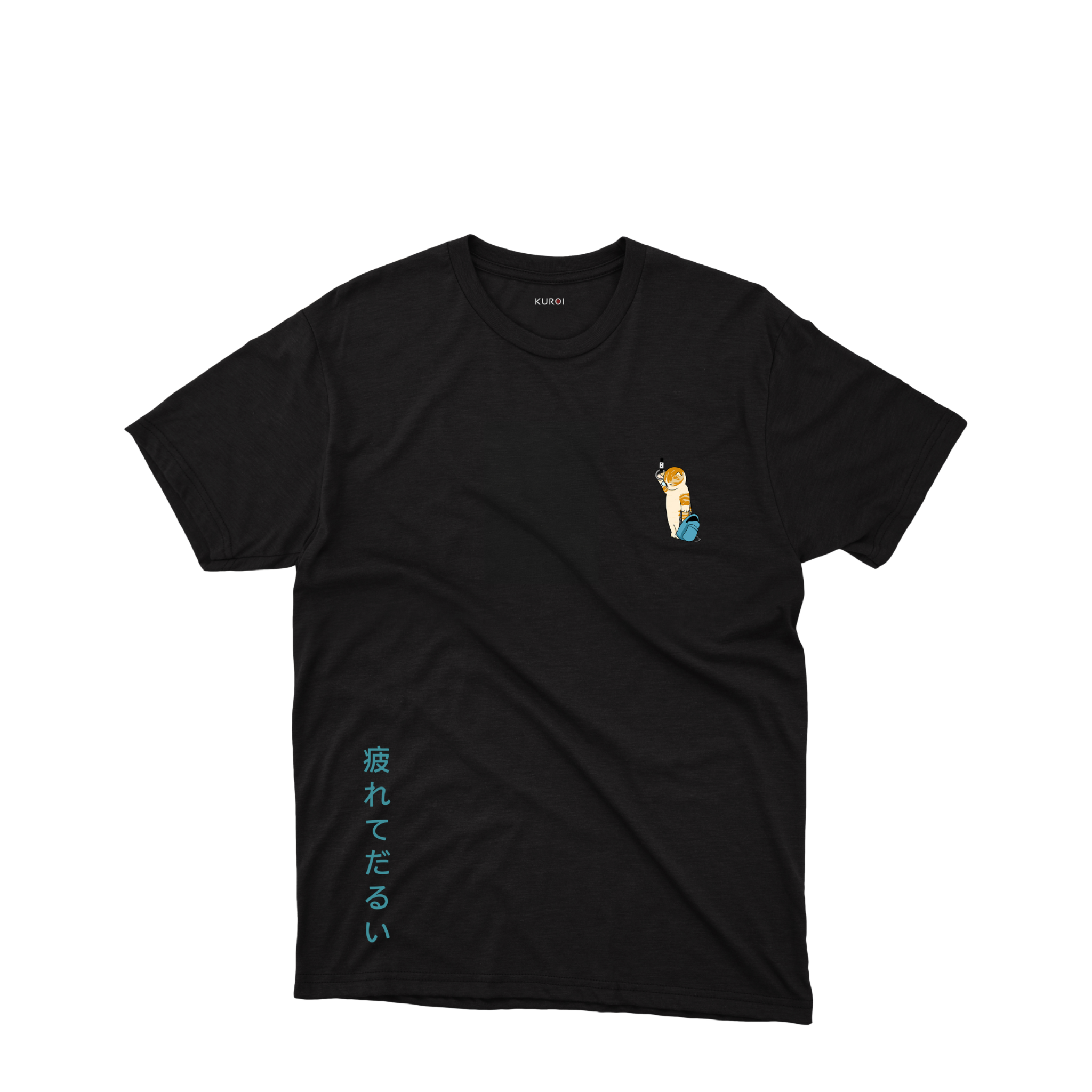Kuroi Sleepy Cat Tee | Japanese Printed Streetwear
