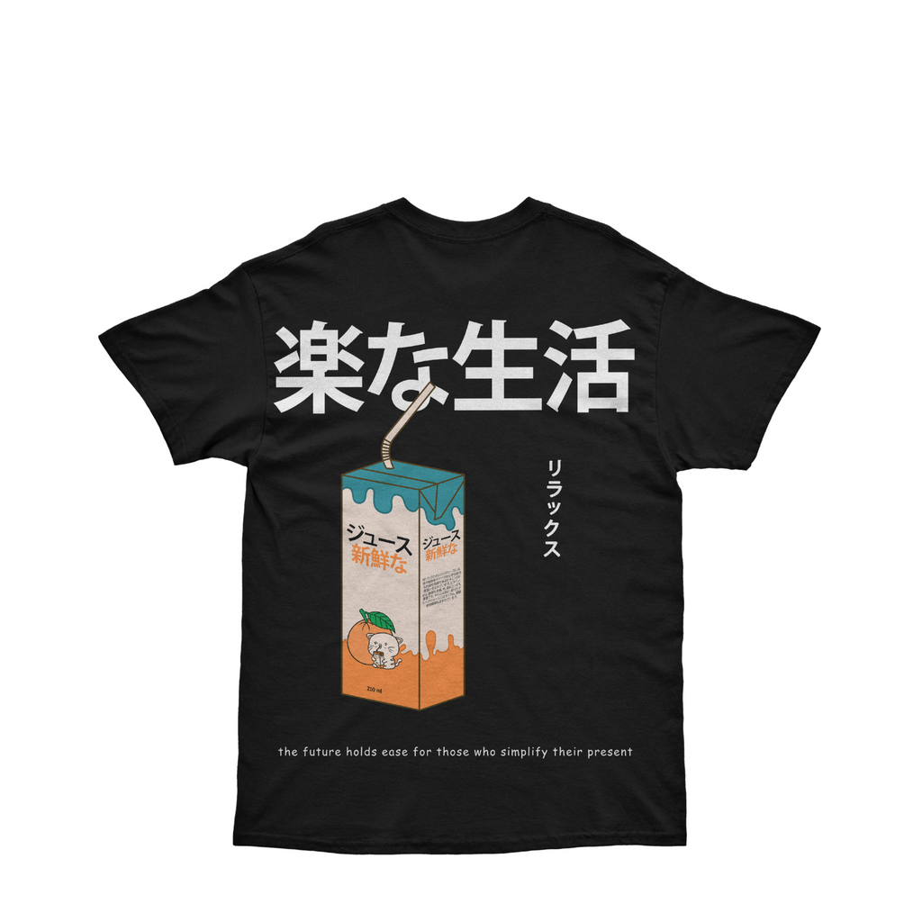 Kuroi Fresh Cat Orange Juice Tee | Japanese Printed Streetwear