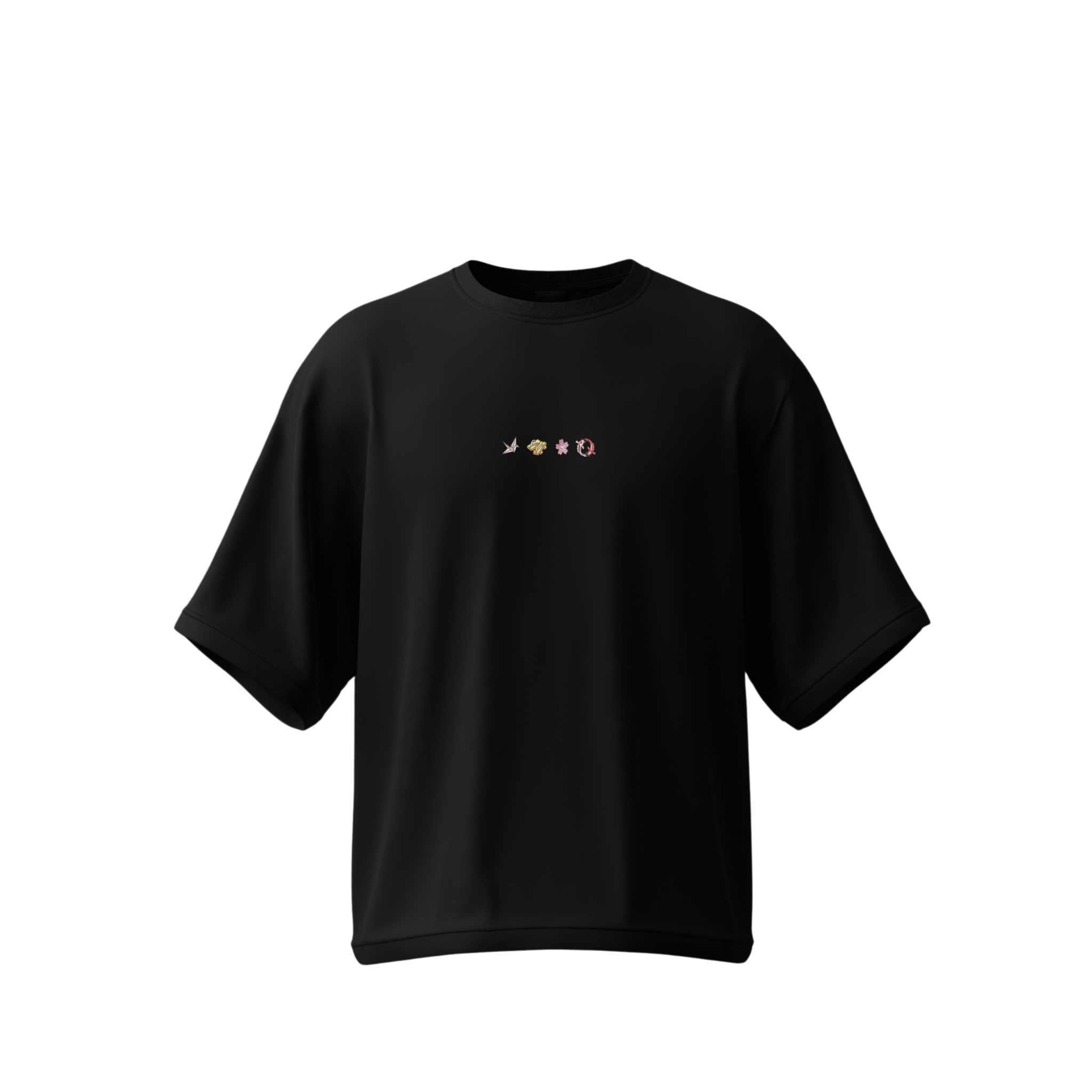 Kuroi Oversized Origami Tee | Japanese Embroidered Streetwear