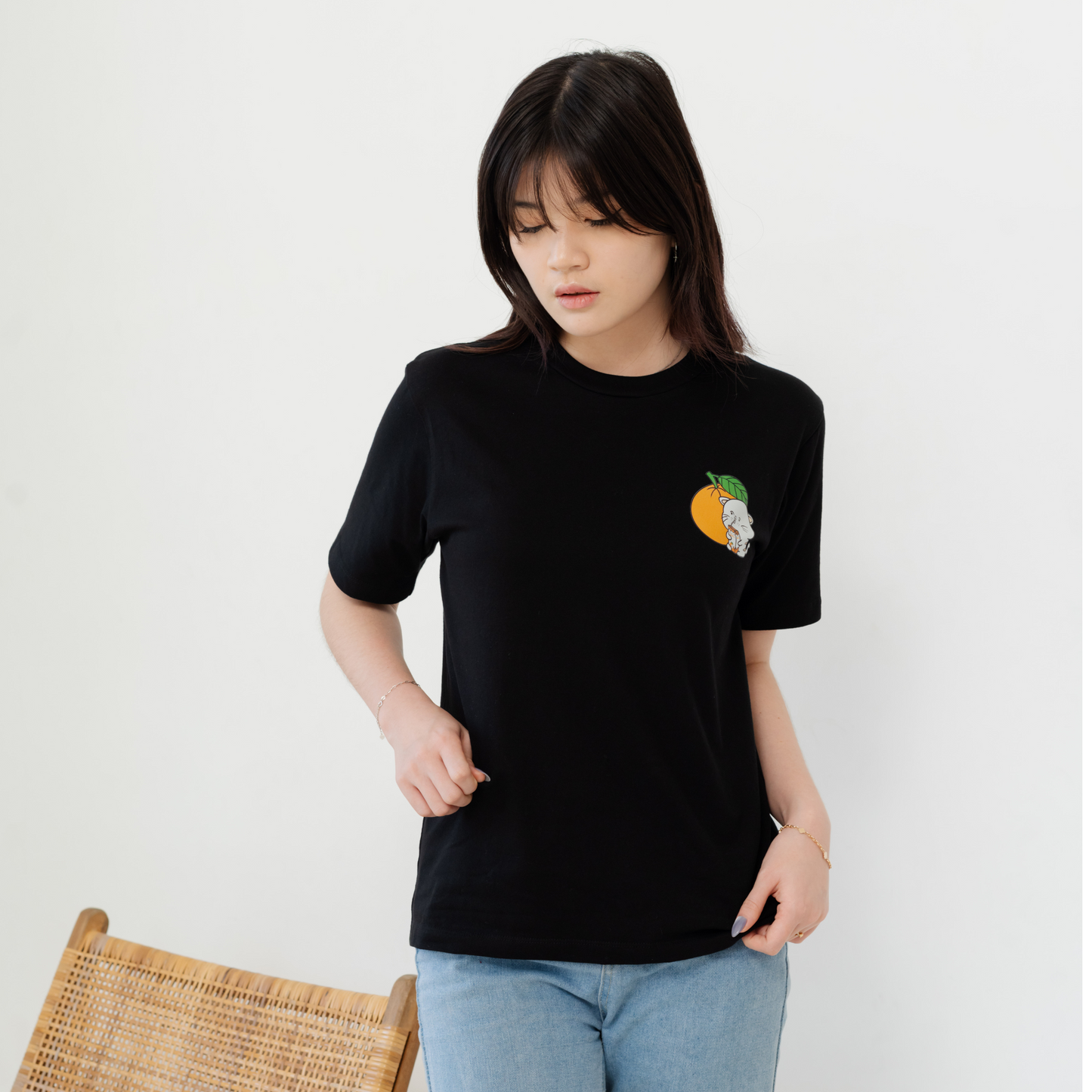 Kuroi Fresh Cat Orange Juice Tee | Quirky Japanese Streetwear