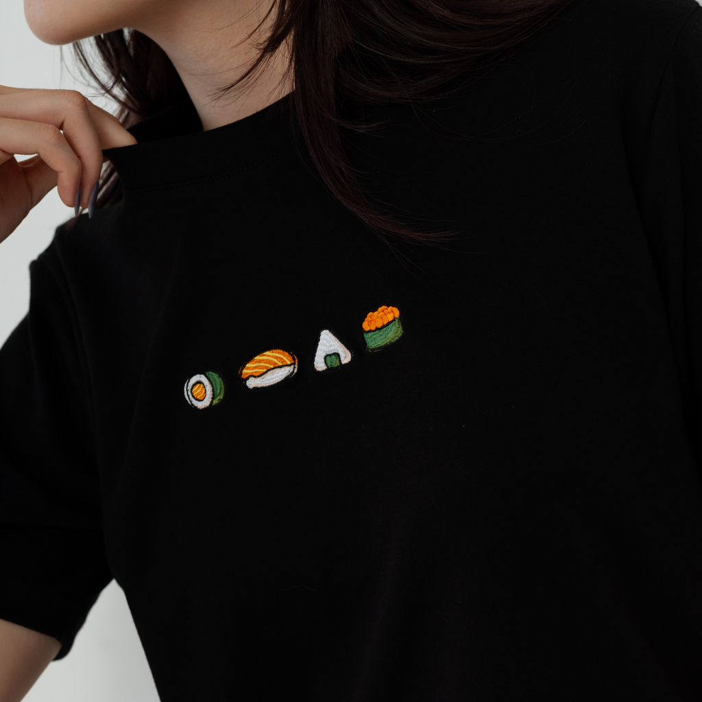 Kuroi Oversized Sushi Tee | Japanese Printed Streetwear