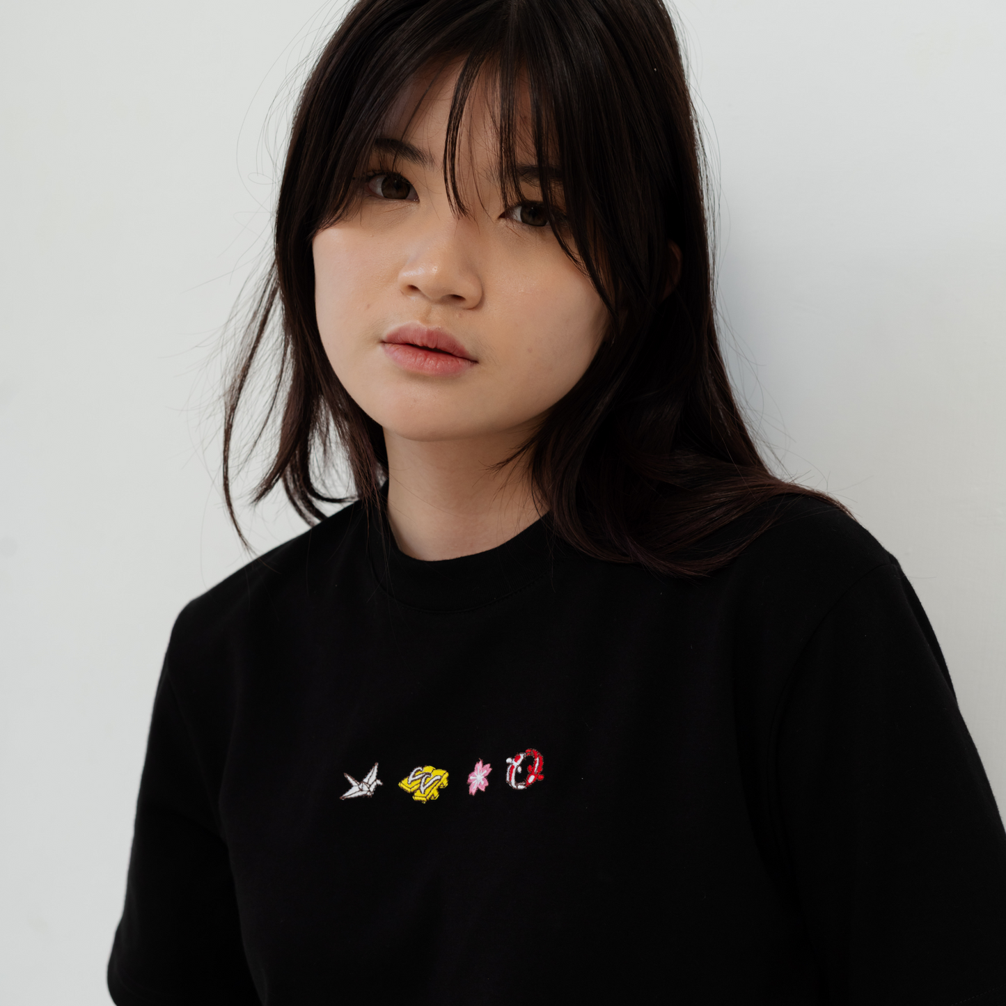 Kuroi Oversized Origami Tee | Minimal Japanese Embroidered Streetwear