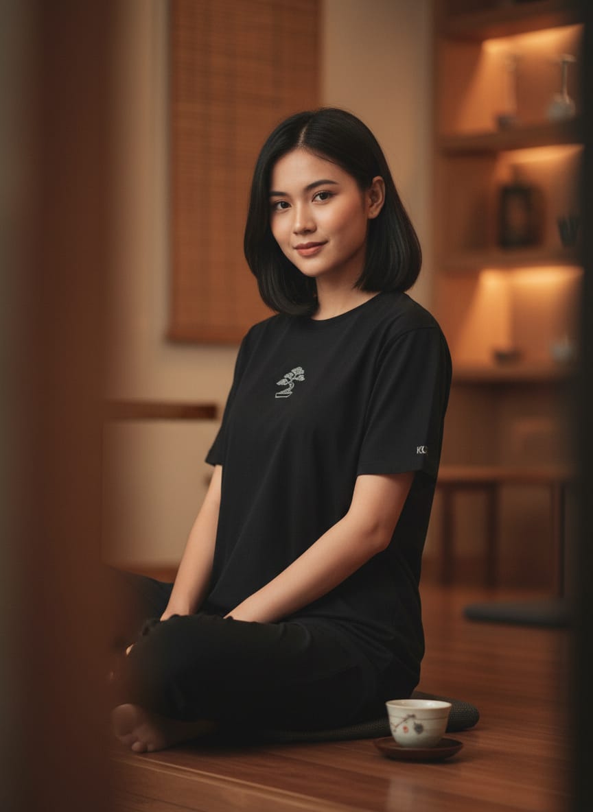 Kuroi Oversized BONSAI Tee | Japanese Embroidered Streetwear