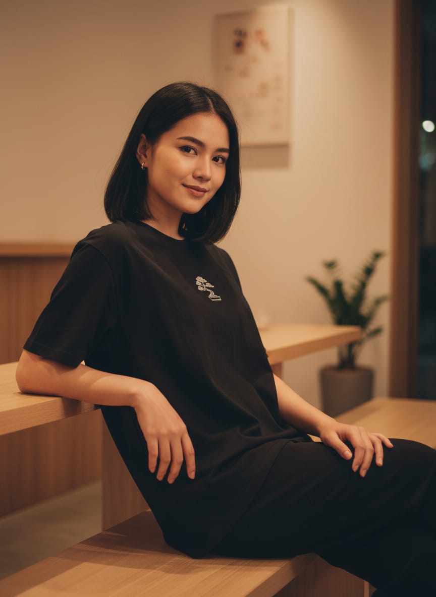 Kuroi Oversized BONSAI Tee | Japanese Embroidered Streetwear