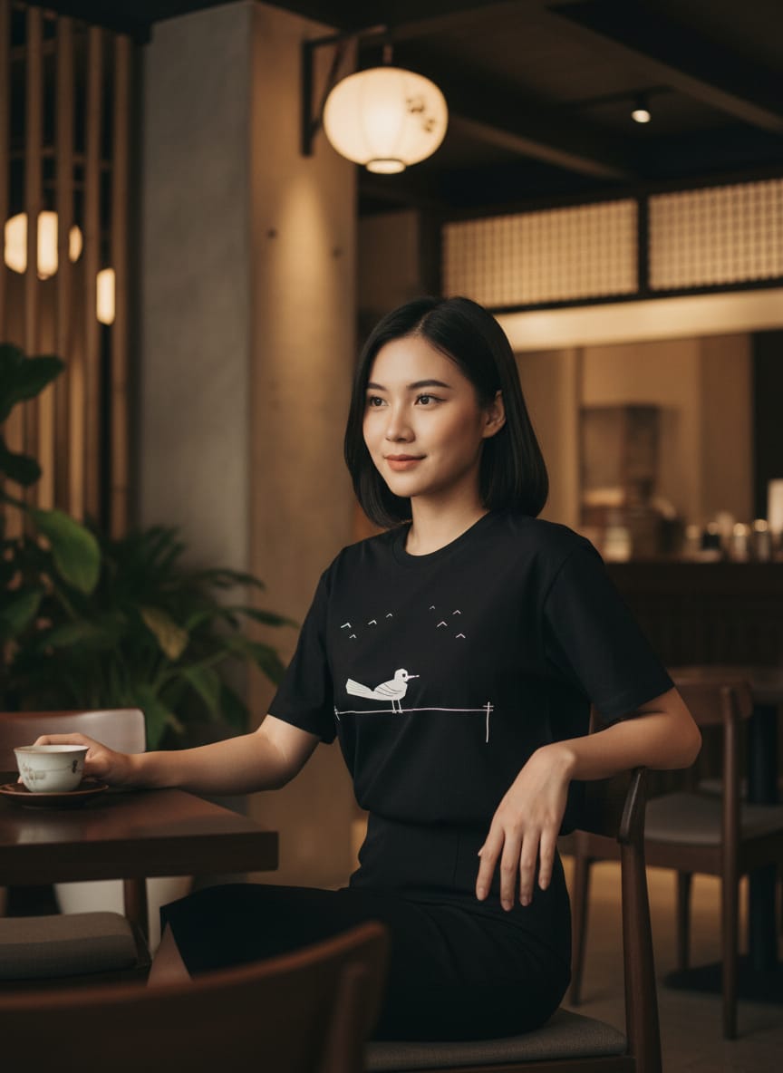 Kuroi Oversized KARASU Tee | Japanese Printed Streetwear