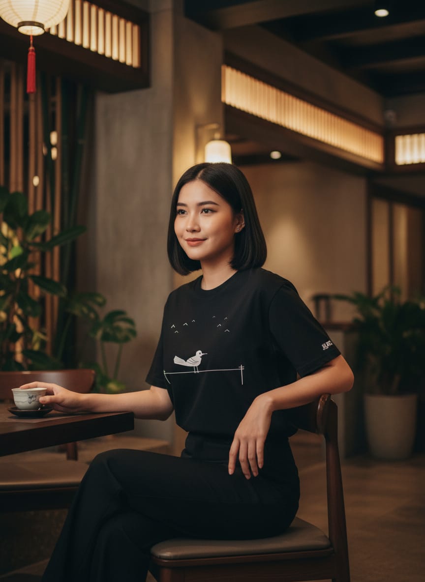 Kuroi Oversized KARASU Tee | Japanese Printed Streetwear