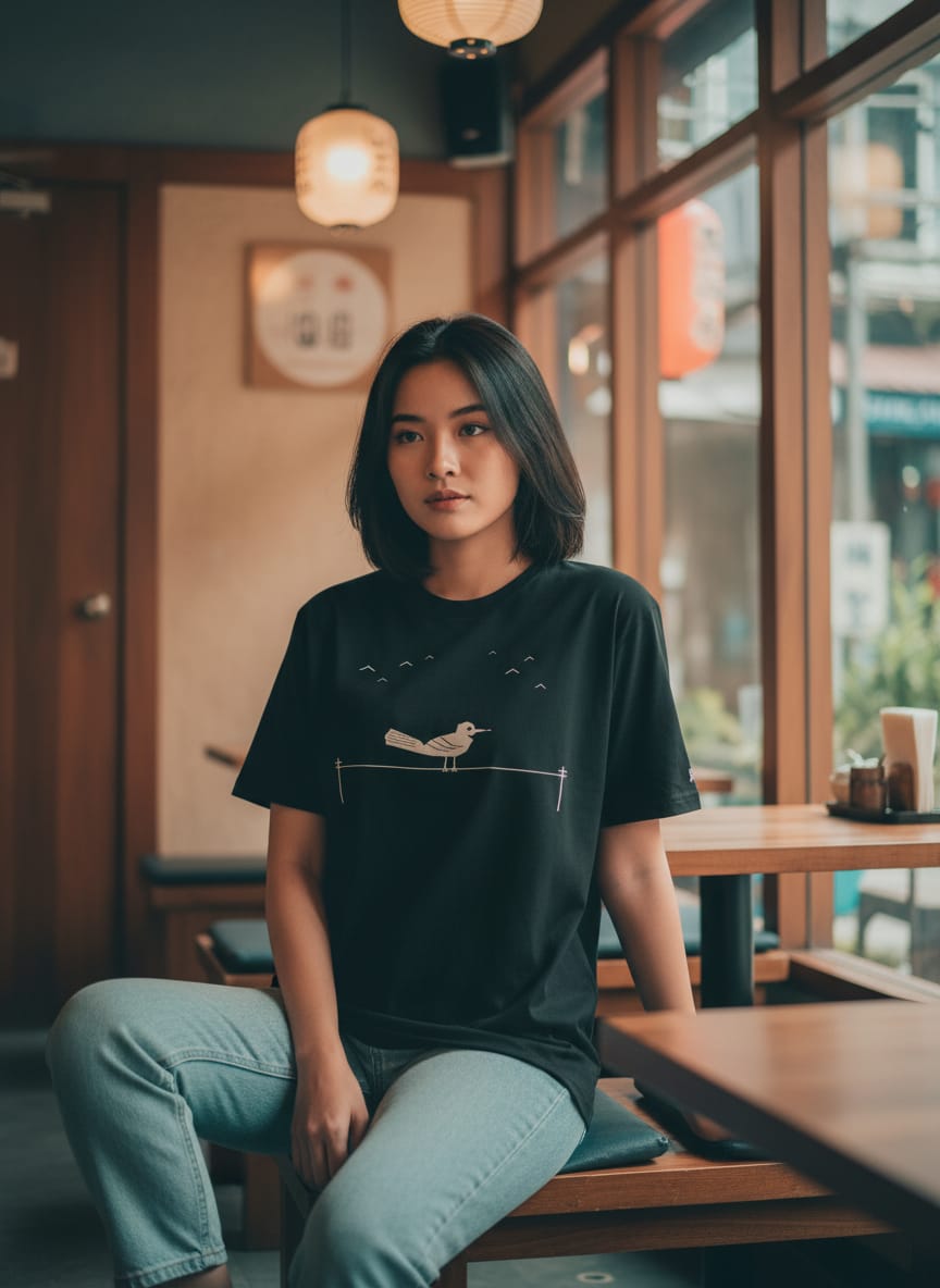 Kuroi Oversized KARASU Tee | Japanese Printed Streetwear
