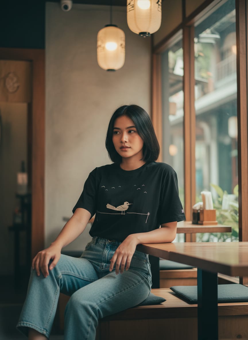 Kuroi Oversized KARASU Tee | Japanese Printed Streetwear