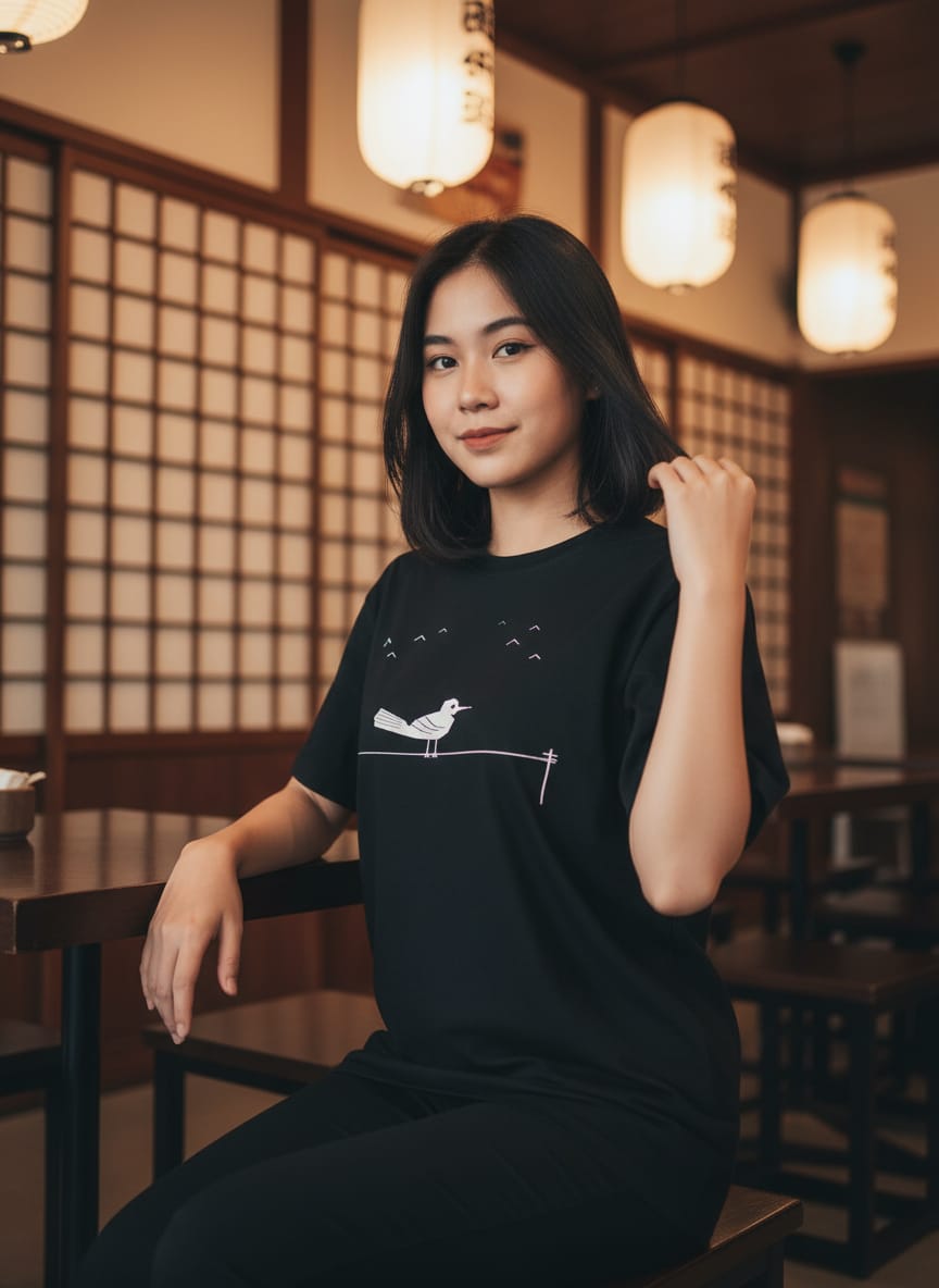 Kuroi Oversized KARASU Tee | Japanese Printed Streetwear