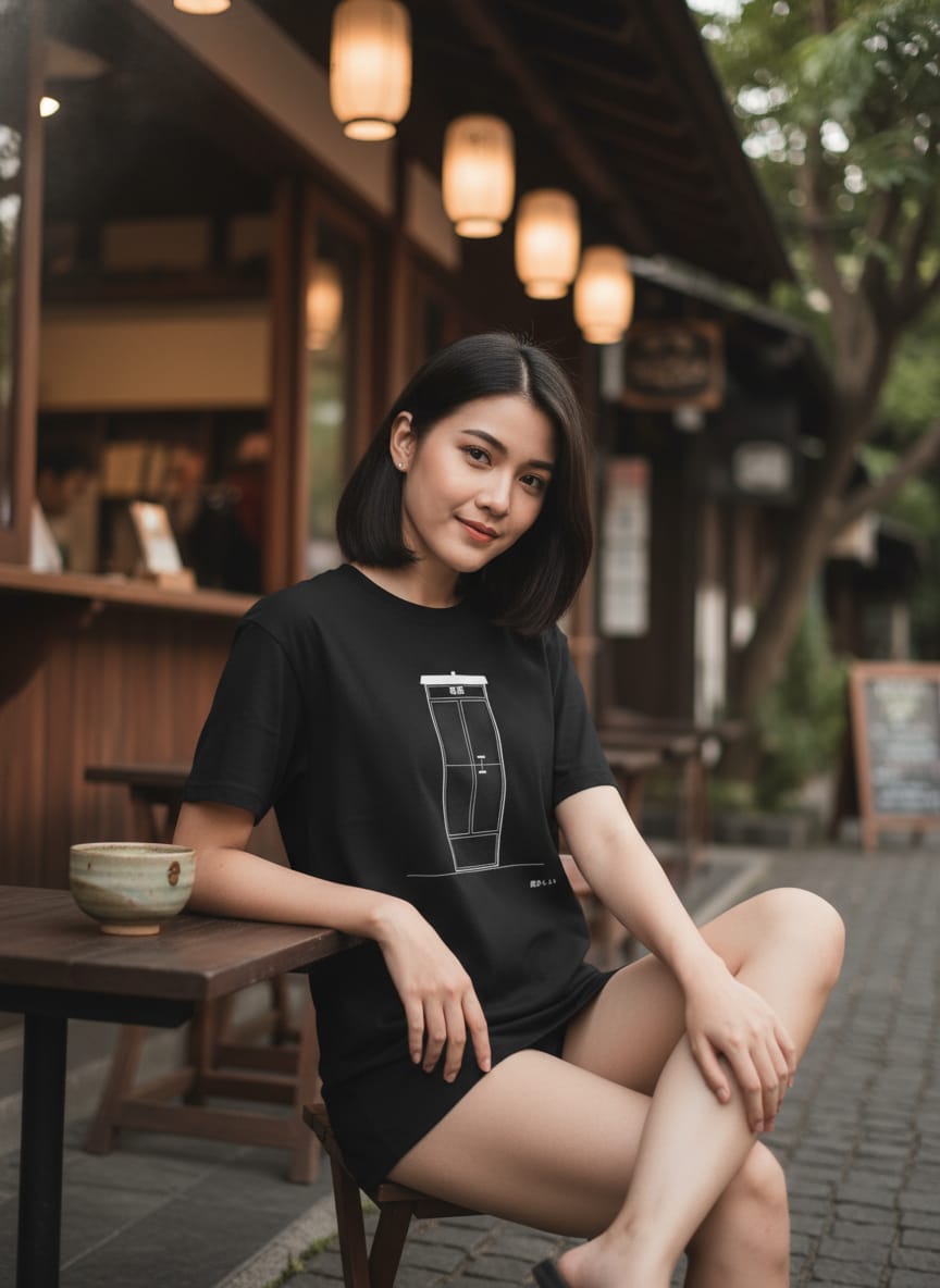 Kuroi Oversized Natsukashii Tee | Japanese Printed Streetwear