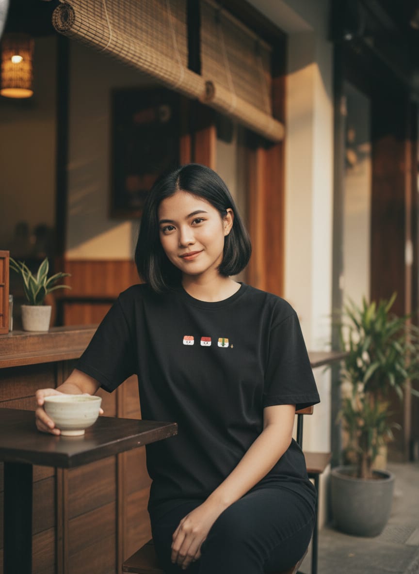 Kuroi Oversized Sushi Squad Tee | Japanese Embroidered Streetwear