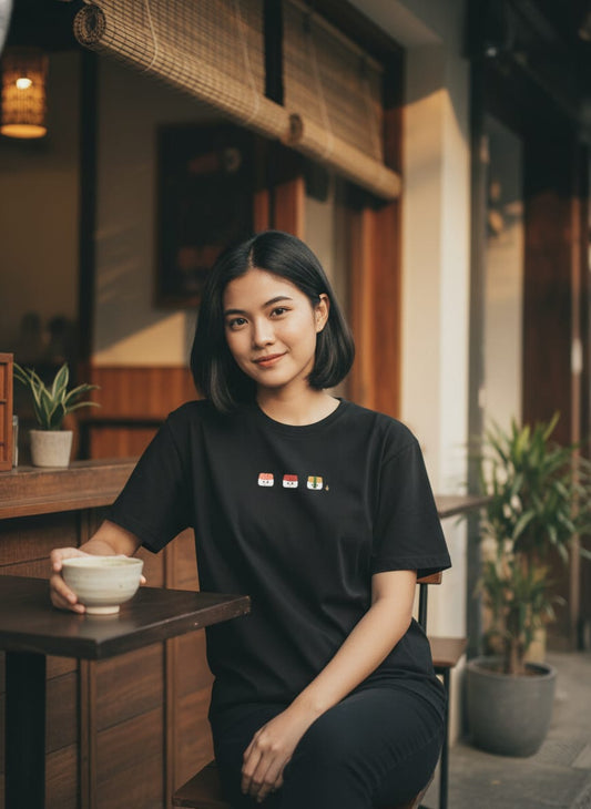 Kuroi Oversized Sushi Squad Tee | Japanese Embroidered Streetwear