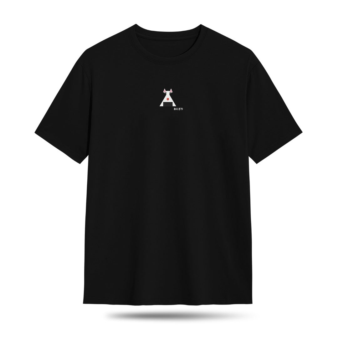 Kuroi Oversized ONIGIRI NEKO CAT Tee | Japanese Embroidered Streetwear