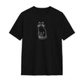 Kuroi Mono Neko oversized black tee - minimal line cat drawing
