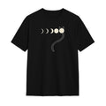 Kuroi Tsuki no Neko oversized black tee - moon phases with cat tail
