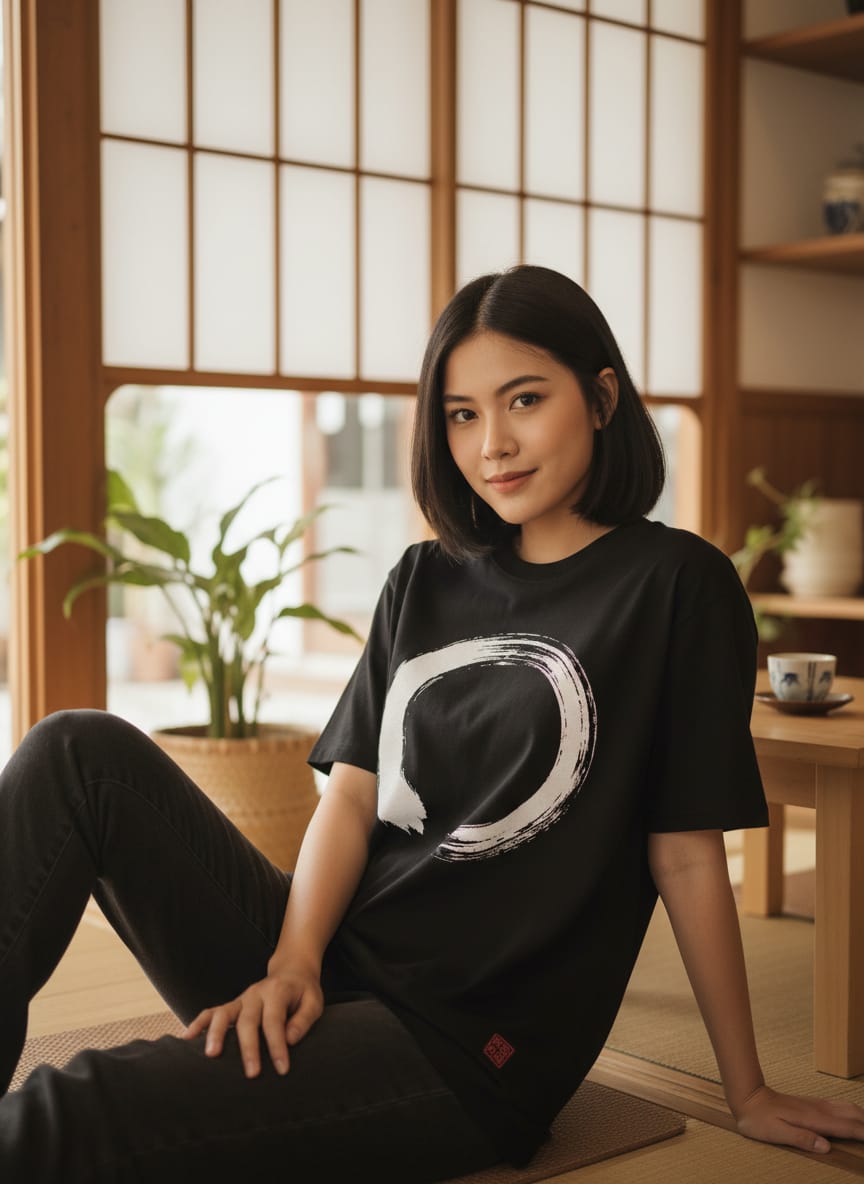Kuroi Oversized Shizuka BRUSHSTROKE Tee | Japanese Printed Streetwear