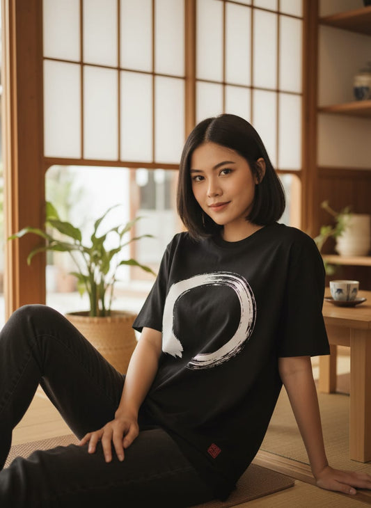 Kuroi Oversized Shizuka BRUSHSTROKE Tee | Japanese Printed Streetwear
