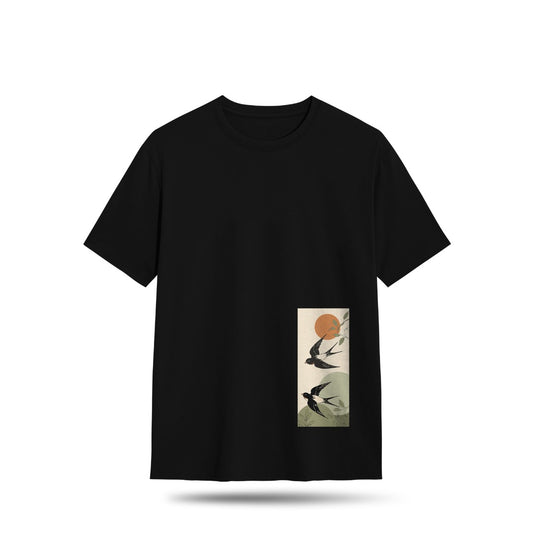 Kuroi Oversized Tsubame No Niwa Tee | Japanese Printed Streetwear
