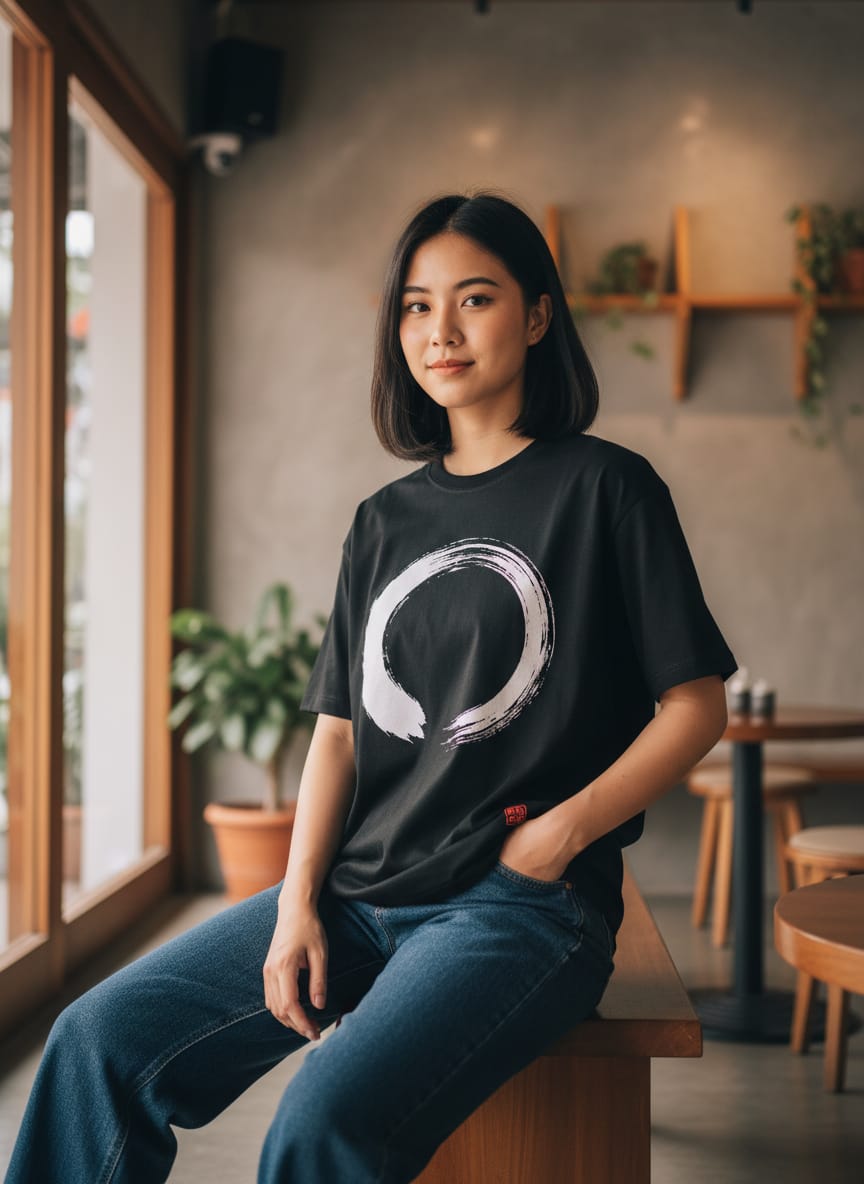 Kuroi Oversized Shizuka BRUSHSTROKE Tee | Japanese Printed Streetwear
