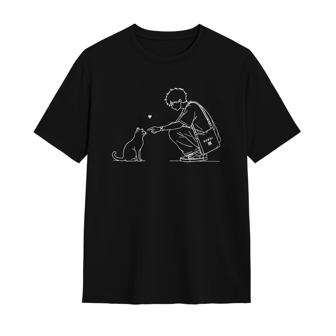 Kuroi Oversized Neko no Yakusoku Tee | Japanese Printed Streetwear