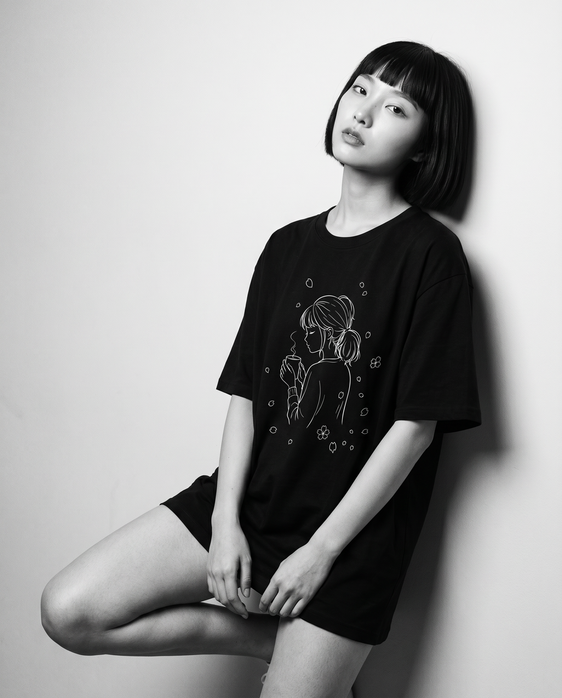 Nagi in the Kuroi Sakura to Shoujo Tee — leaning